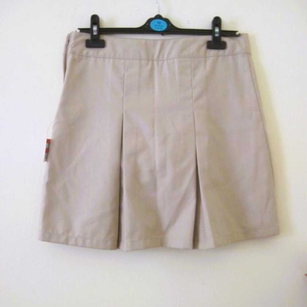 CAT & JACK~School Girls Skorts~Beige Pleated~Lined~Size 14P~Side Zipper~New/Tags